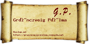 Grünczveig Pálma névjegykártya